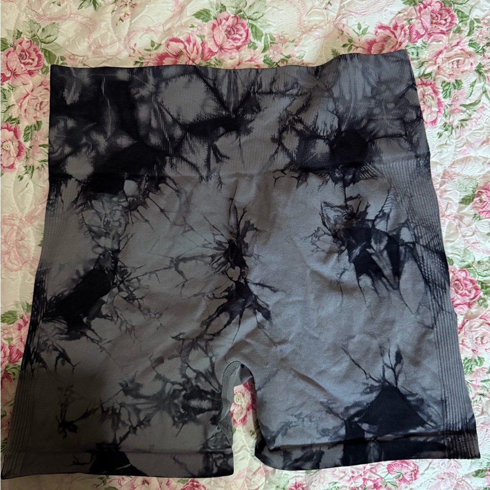 Black and Gray Tie-Dye Shorts